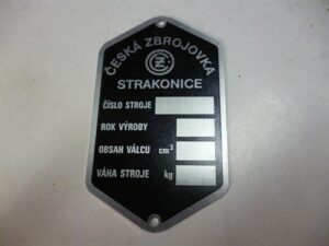 štítek typový-leptaný ( ČZ - B,T,C ) Strakonice / 70x45