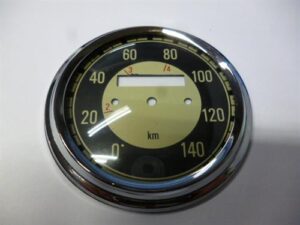 sada opravná - tachometr 140 km/h ( Kývačka ) černý ciferník / D=85mm / d=75mm
