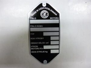 štítek typový ( ČZ - 125,175,250 )