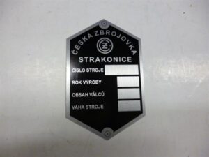 štítek typový ( ČZ - B,T,C ) Strakonice