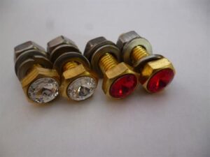 Šrouby M6x20  SPZ s odrazkou-sada 4ks (mosaz)