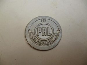 štítek klaksonu PAL ( Jawa, ČZ ) stříbrný