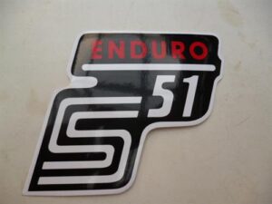 nálepka schránky S51 ENDURO - červená ( Simson )