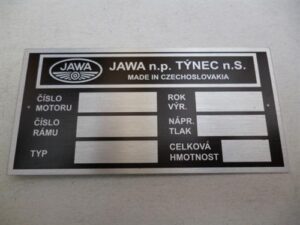 štítek typový ( Jawa 634 )