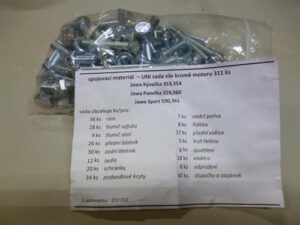 spojovací materiál - UNI sada vše kromě motoru ( Kýv, Pan )