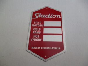 štítek typový ( Stadion ) červený