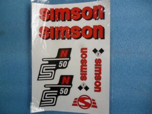 nálepky SIMSON S50 N arch - červeno/černá, orig.vzor IFA