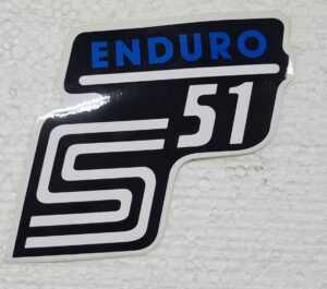 nálepka schránky S51 ENDURO - modrá ( Simson )