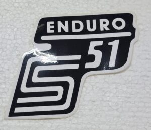 nálepka schránky S51 ENDURO - bílá ( Simson )
