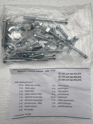 spojovací materiál motoru - sada ( ČZ 450-475 )