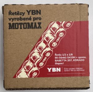 Řetěz 1/2 x 1/8 - 90 článků, YBN-MOTOMAX S410H + spona, BABETTA 207, KORADO šlapací