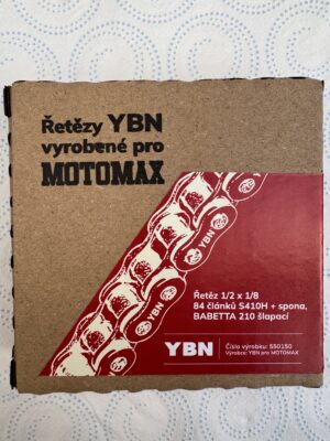 Řetěz 1/2 x 1/8 - 84 článků, YBN-MOTOMAX S410H + spona, BABETTA 210 šlapací
